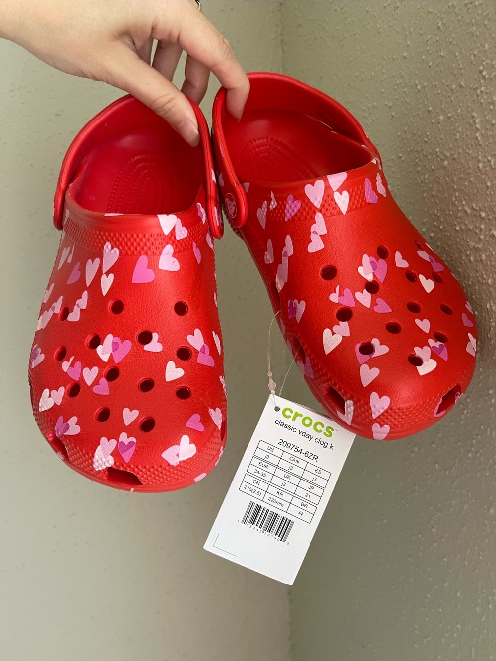 Kids Red Heart Slip-On Clogs
